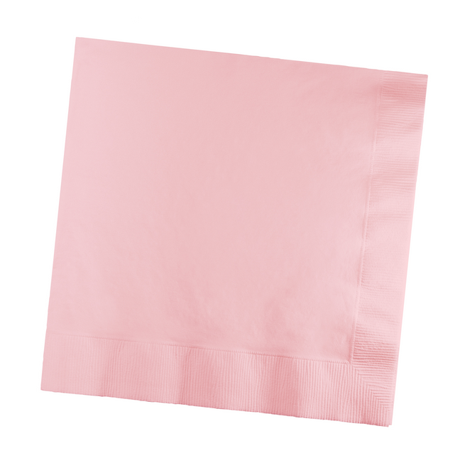 Serviettes de table rose pâle à 3 couches 41cm 25pcs