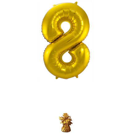 Ballon de baudruche Figure 8 Gold Metallic XL 86cm vide