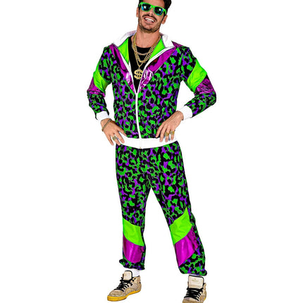 Tracksuit Neon 80S Faulty Neon Green Animal Print