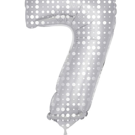 Ballon de baudruche Figure 7 Silver Dots XL 86cm vide