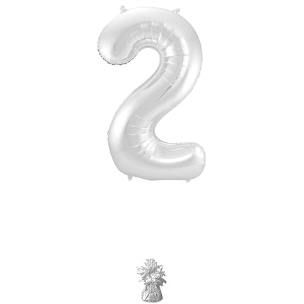 Ballon de baudruche Figure 2 Argent Métallique XL 86cm vide