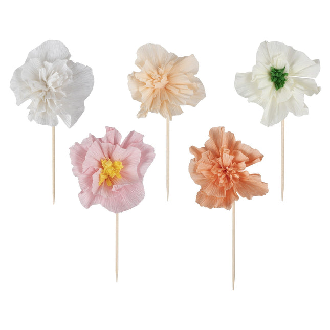 Décorations de fleurs pour petits gâteaux 12 pièces