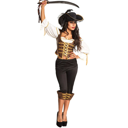 Costume de pirate Noir Or Dames