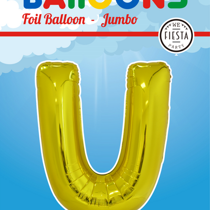 Ballon de baudruche Lettre U Or XL 102cm vide