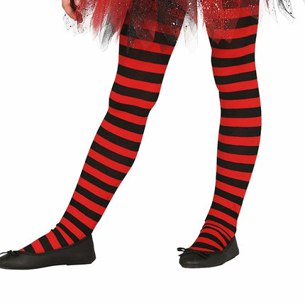 Legging rouge rayé enfant