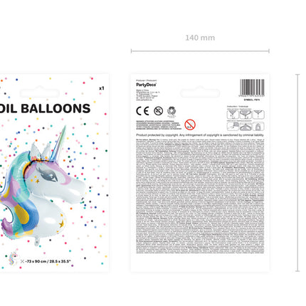 Ballon à l'hélium Licorne vide 90cm