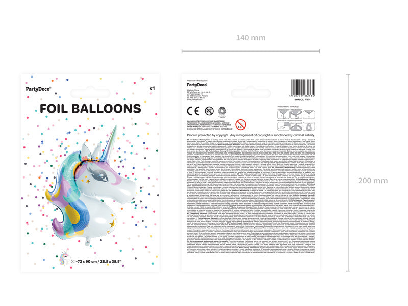 Ballon à l'hélium Licorne vide 90cm