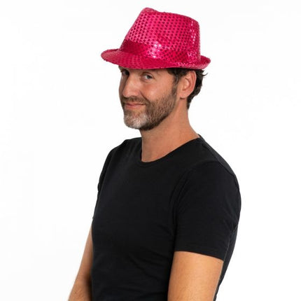 Chapeau à paillettes Fuchsia