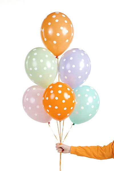 Ballons de baudruche colorés Dots 30cm 6pcs