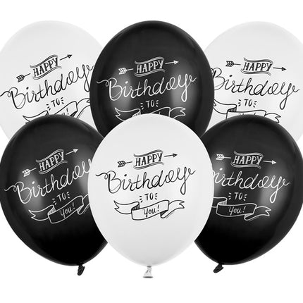 Ballons Happy Birthday To You 30cm 6pcs