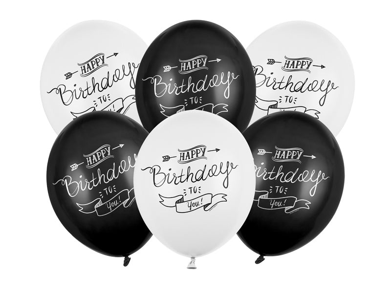 Ballons Happy Birthday To You 30cm 6pcs