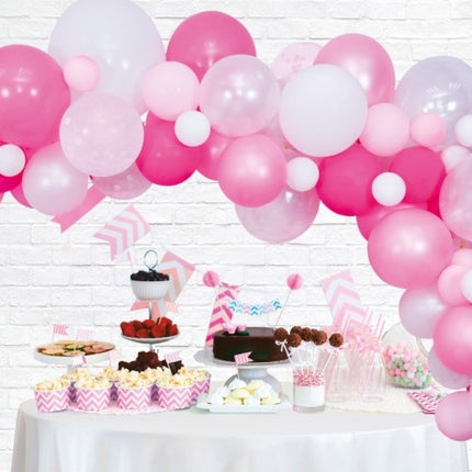 Arche de ballons fait maison set rose 4m