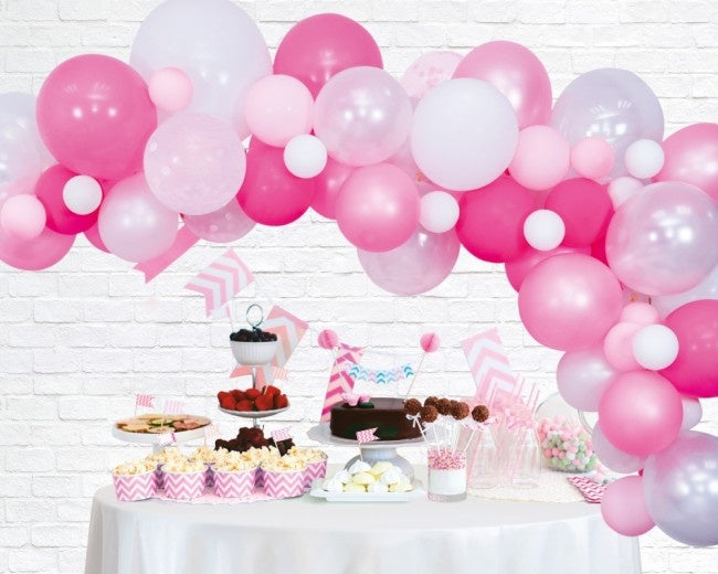 Arche de ballons fait maison set rose 4m