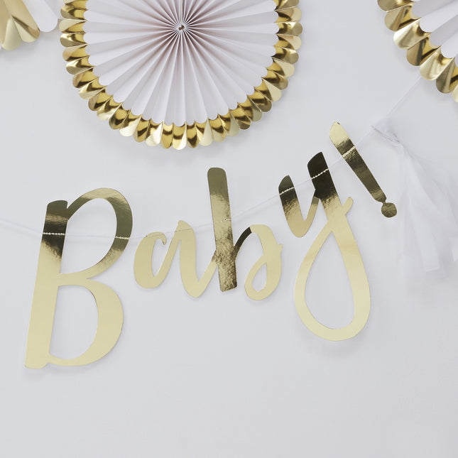 Guirlande de lettres dorées Oh Baby 1.5m