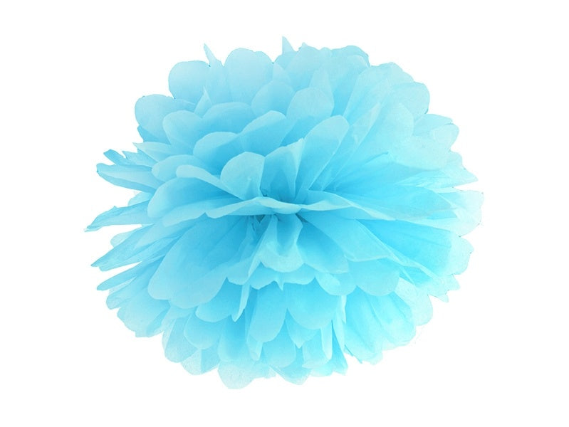 Pompon bleu ciel 25cm