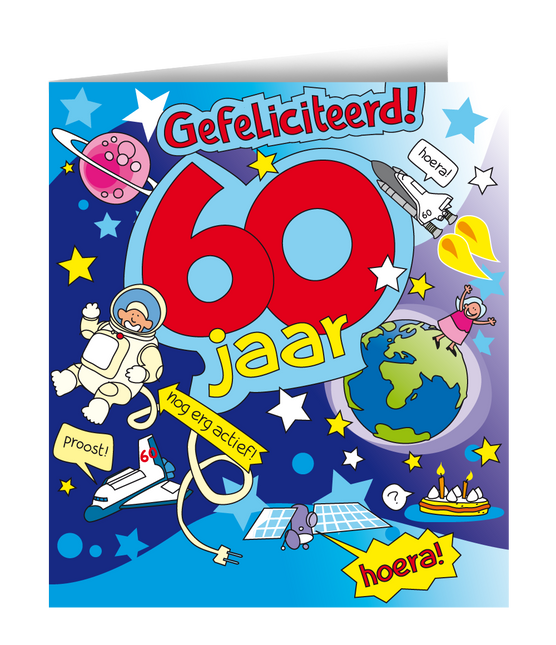 Carte d'anniversaire 60 Years Cartoon 16.5cm