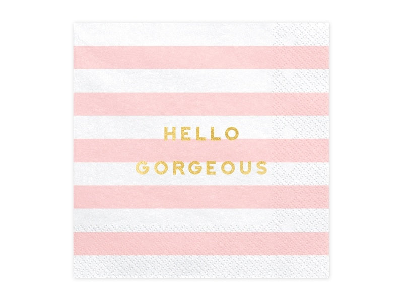 Serviettes de table Hello Gorgeous rose pâle 33cm 20pcs