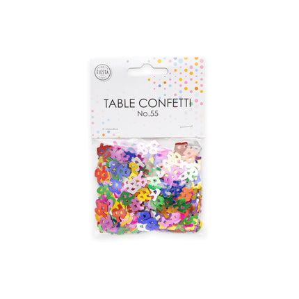 Confettis de table 55 ans colorés