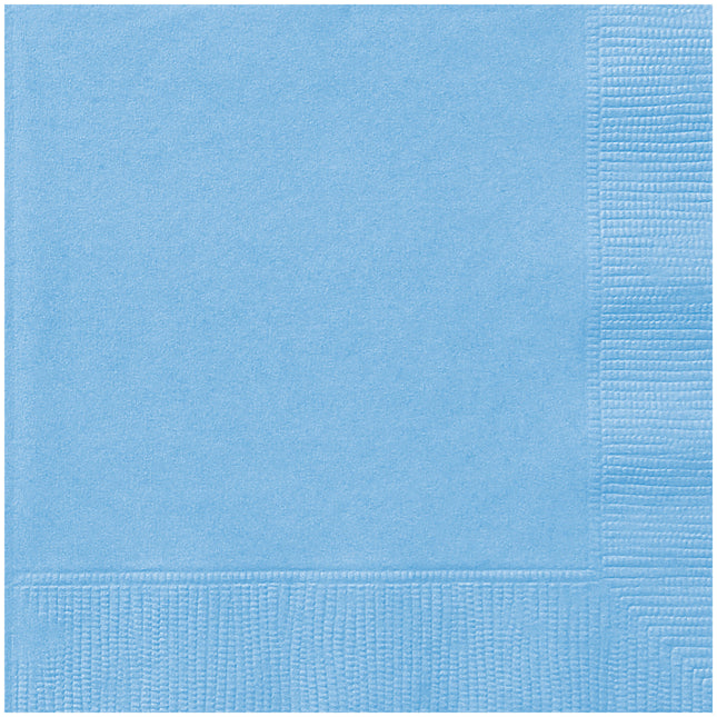 Serviettes de table bleu clair 2 couches 33cm 20pcs