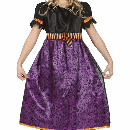 Costume d'Halloween sorcière fille violet noir