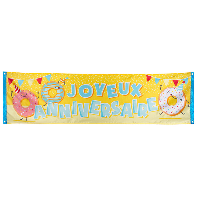 Joyeux Anniversaire Banner Donut 1.8m