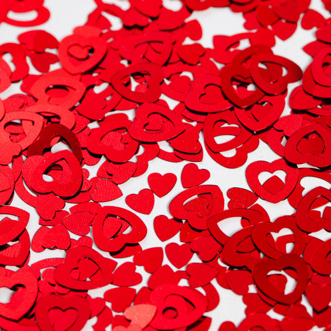 Confetti de table Cœurs ouverts rouges