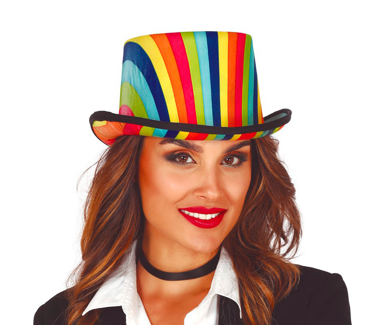 Chapeau haut multicolore