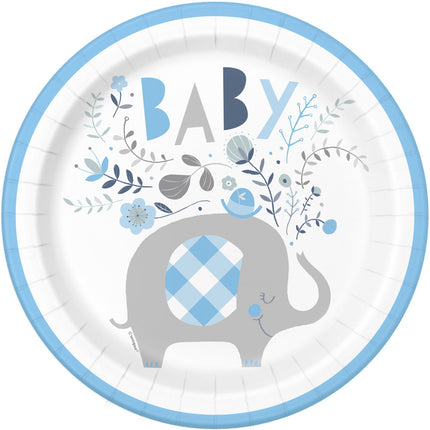 Assiettes Baby Elephant Bleu 23cm 8pcs