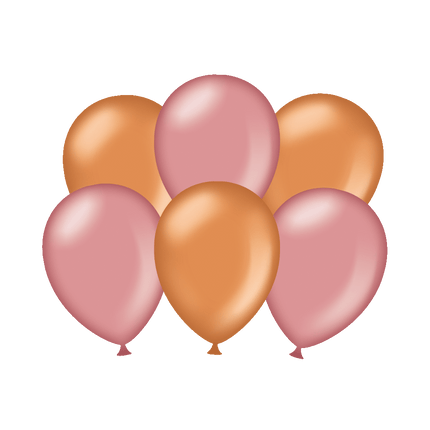 Ballons de baudruche rose/cuivre métallisé 30cm 6pcs