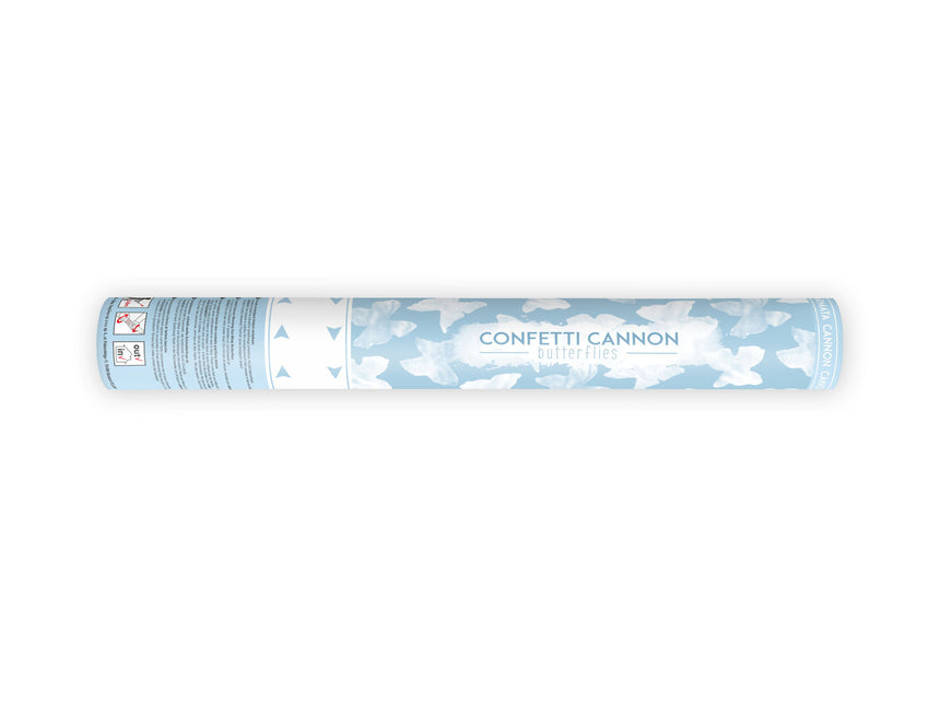 Confetti Cannon Butterflies Blanc 40cm