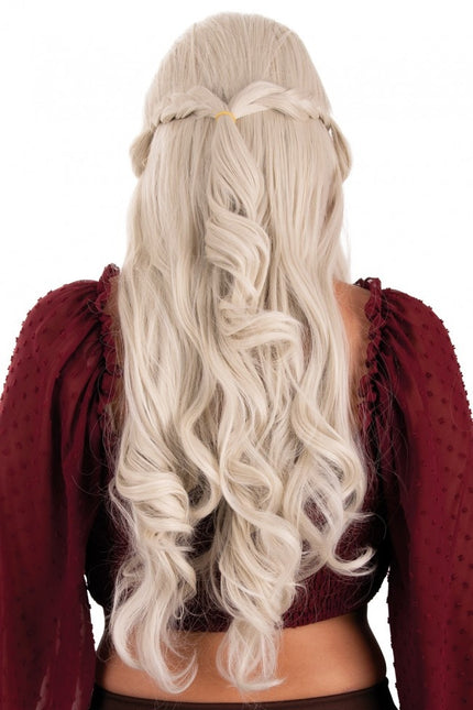 Dainerys Princess Of Dragonstone Perruque longue avec tresses Blonde