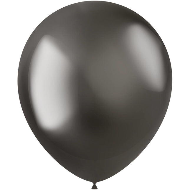 Ballons gris foncé chromés 33cm 50pcs