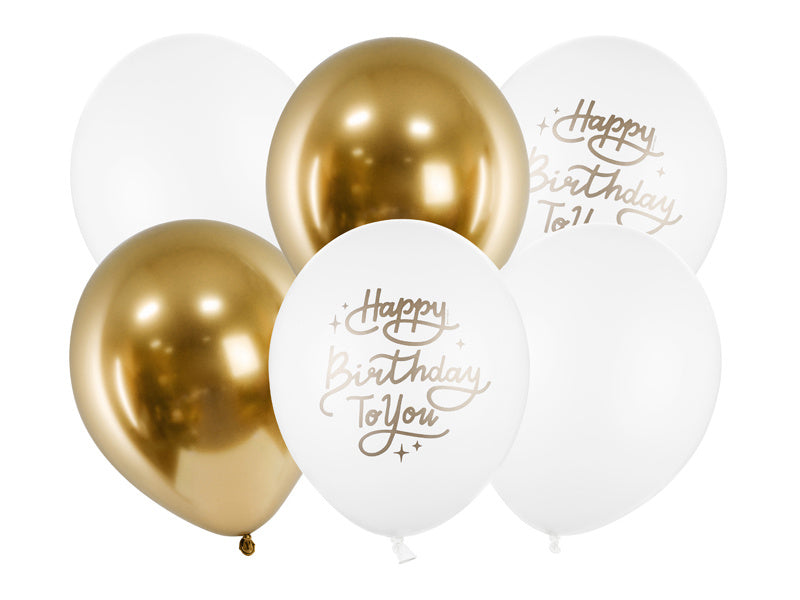 Ballons Happy Birthday To You Gold 30cm 6pcs