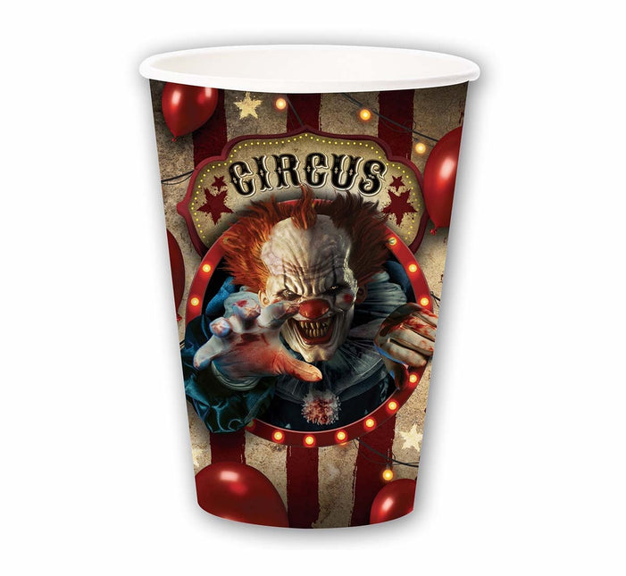 Tasses d'Halloween Clown 355ml 6pcs