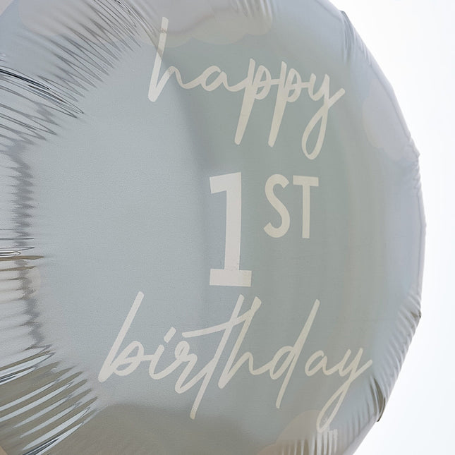 Joyeux 1er anniversaire Ballon à l'hélium bleu vide 43cm