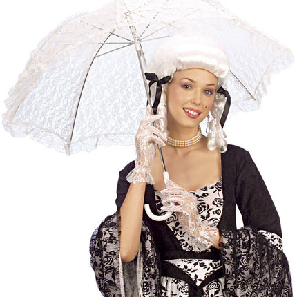 Dentelle de parapluie blanche