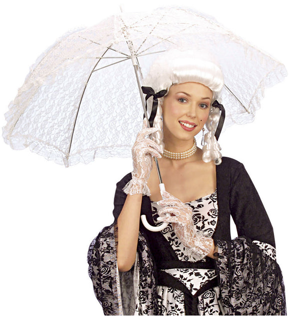 Dentelle de parapluie blanche