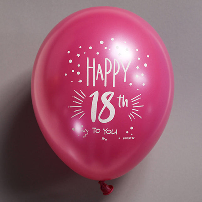 Ballons 18 ans Happy 18th 33cm 6pcs