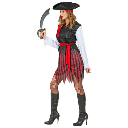 Robe Pirate Rouge Blanc Noir Dames