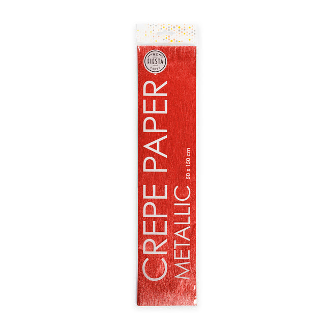 Papier crêpé rouge métallisé 50cm 1.5m