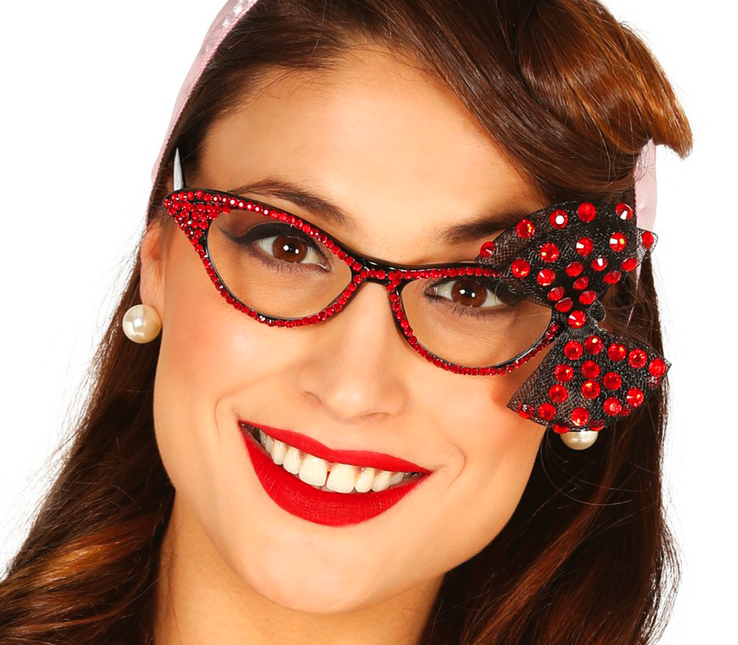 Lunettes 50's noeud rouge