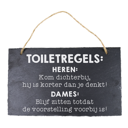 Panneau en ardoise Toilet Rules 25cm