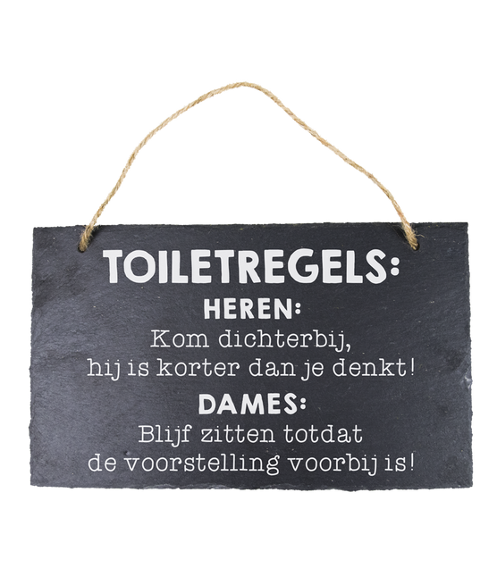 Panneau en ardoise Toilet Rules 25cm