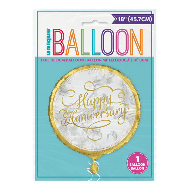 Ballon à l'hélium Happy Anniversary 45cm vide