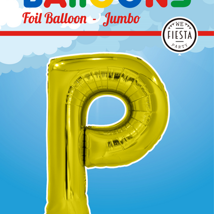 Ballon de baudruche Lettre P Or XL 102cm vide