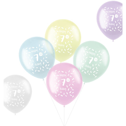 Ballons Happy 7Th Bday 33cm 6pcs