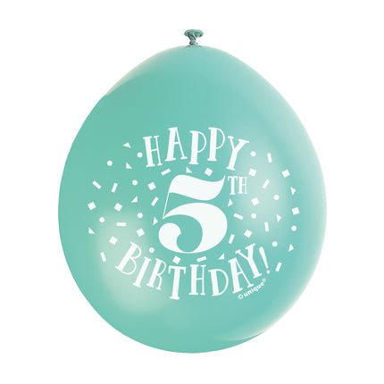 Ballons Happy Birthday 5 Years 28cm 10pcs