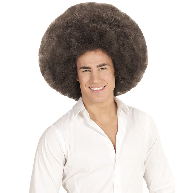 Perruque marron foncé Afro Extra Big