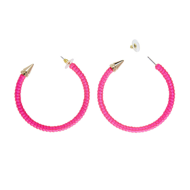 Boucles d'oreilles rose fluo Bagues