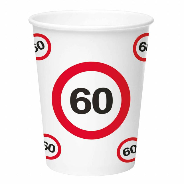 Tasses 60 Years Traffic Sign Cardboard 350ml 8pcs